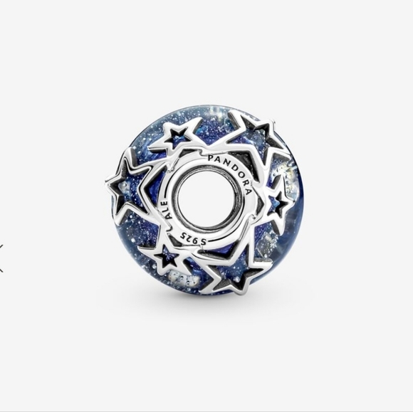 PANDORA GALAXY BLUE and STAR MURANO CHARM 790015C00 - Picture 4 of 6